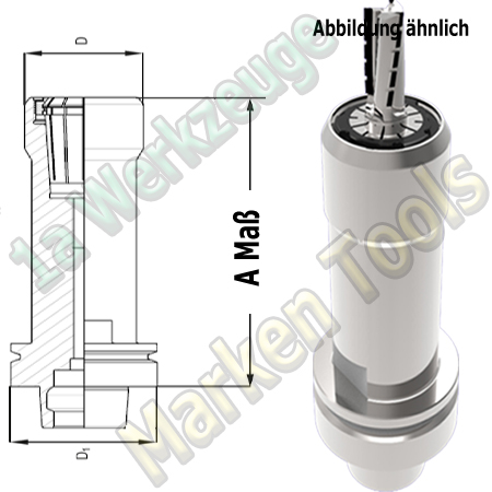 HSK63E Spannzangenfutter A=150mm D=48mm Zeta Innenmutter Spannzange ER32/470E-