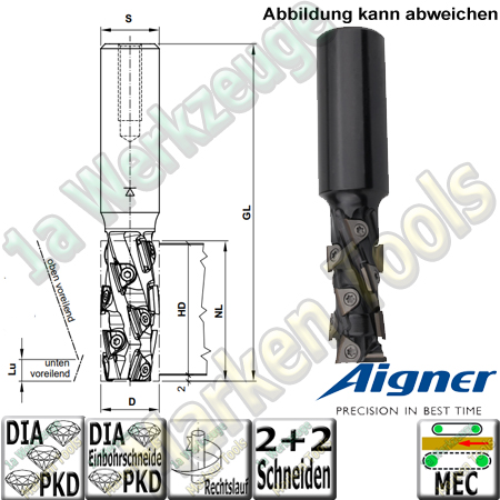 CNC-DIa-PKD-Fräser Aigner Konstantin Mini Finish Z2+2 "C249"