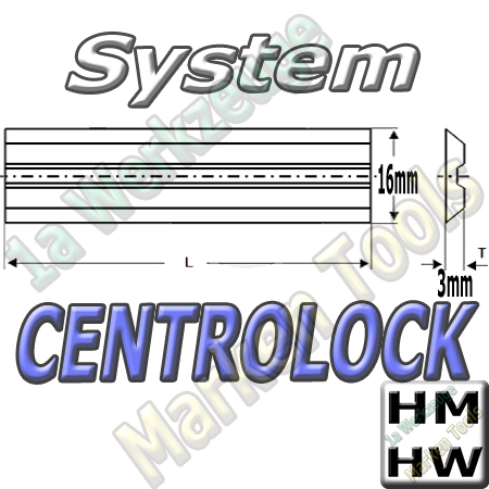 Centrolock Hobelmesser 20x16x3.0mm HM HW  (2Stck.)
