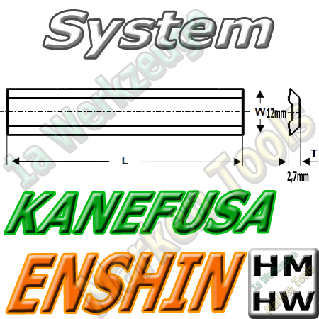 Enshin/Kanefusa Hobelmesser 80mm x12x2.7mm HM HW 2 Stück