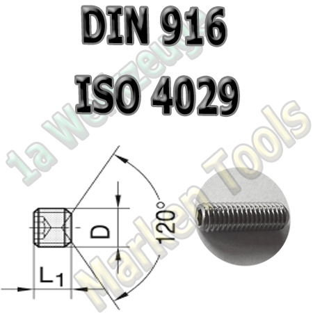 Gewindestift Ringschneide DIN 916 (ISO4029) M2,5x2,5mm A2 20 Stück