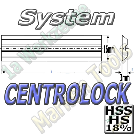 Centrolock Hobelmesser 115x16x3.0mm HSS18 HS18 (2Stck.)