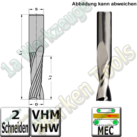 Ø 8mm x22x80mm Z2 CNC Schlichtfräser Spiralnutfräser VHW VHM S=8 RL-