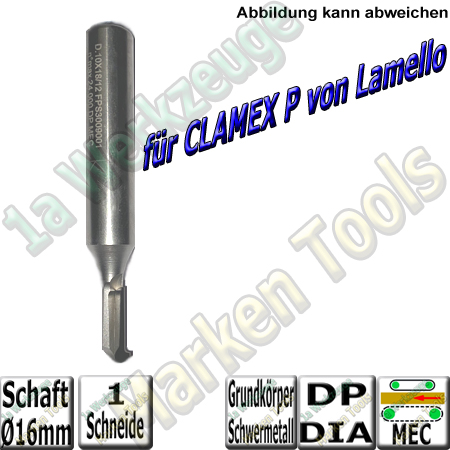 CNC Profil-Nut-Schaftfräser DIA DP - für Lamello Clamex P® Ø10/7x18x78mm Schaft 12x50mm