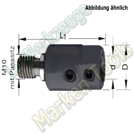 Bohrfutter Spannfutter M10 P11mm d=8mm, L1=41mm, Links-