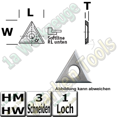 Wendeschneidplatte Wendemesser Z3  22 x 19 x 2mm Softline unten Standard Qualität 10 Stück