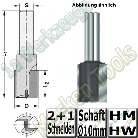 Nutfräser Ø 24mm x25x70mm Z2+1 Schaft 10mm
