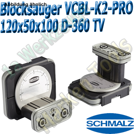 CNC Schmalz Vakuum-Sauger VCBL-K2-PRO 120x50x100 D-360-TV  mit Tastventil 160x115mm