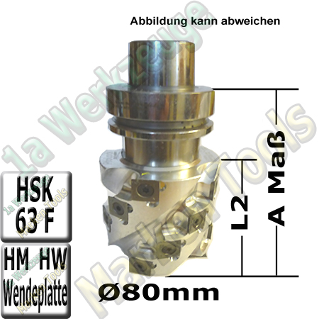 HM Wendeplatten-Spiralmesserkopf Ø 80mm x130x175mm SET HSK63F