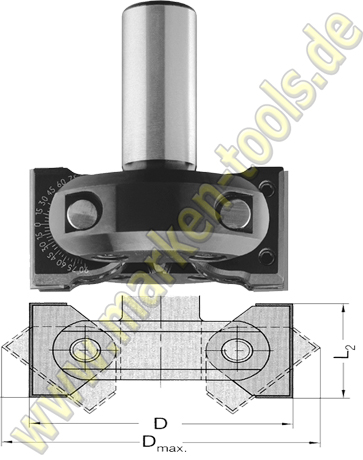 Ø 110x50mm Wendeplatten Schwenkmesserkopf S=25x55m.E.M8-