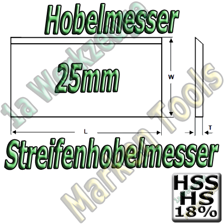 Hobelmesser 510x25x3mm Streifenhobelmesser HSS18 HS18 2Stück