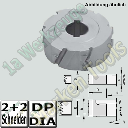 Dia-Fügefräser Ø100x45.5mm Ø30 DKN Z2+2 b=61mm EBM Hebrock Kantenanleimmaschine links