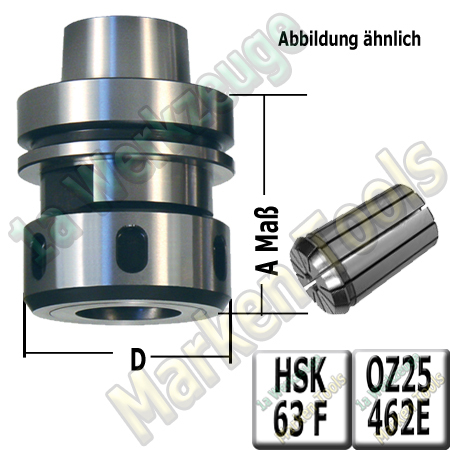 HSK 63F CNC Spannzangenfutter mit 4mm Spannzange 462E A=76mm