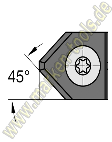 Fasemesser 15 x 18 x 2 mm, 45° für Gr.1 T2 VE=2Stück
