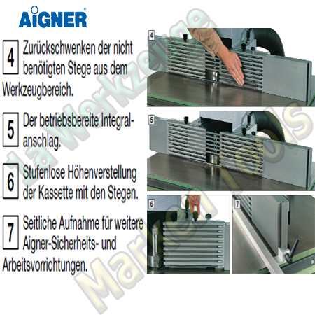 Aigner Integralanschlag scm Tischfräse mit Sensorüberwachung 500mm 650mm x 150mm-
