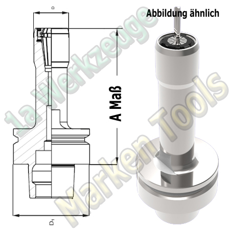 HSK 63F CNC Spannzangenfutter ER16 426E  Spannzange A=150mm D=29mm Zeta Innenmutter