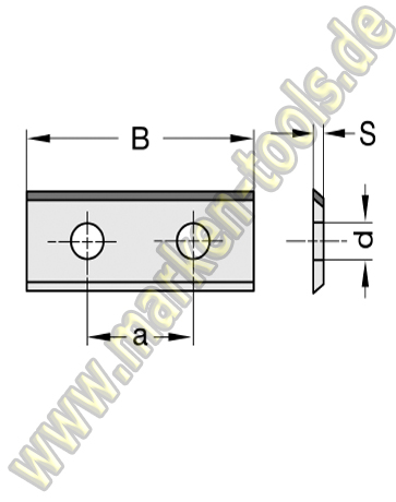 Wendeplatte Wendeschneidplatte DIA DP 50x12x1.5mm 1seitig 2 Loch, a=26mm- Wendeplatte Wendeschneidplatte DIA DP 50x12x1.5mm 1seitig 2 Loch, a=26mm-