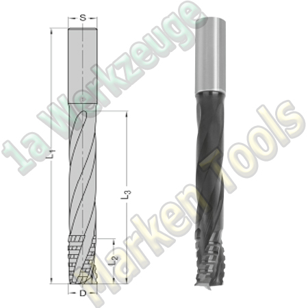 Ø 16x30x115/175mm AKE Smartline Schlosskastenfräser Z3 VHW VHM S=16-