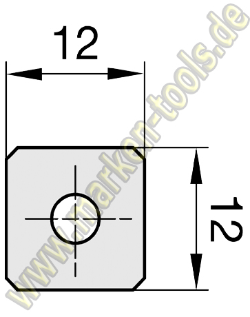HM Wendeplatte HW Wendemesser 12 x 12 x 1.5 Z4 Fase 10 Stück 1 Loch-