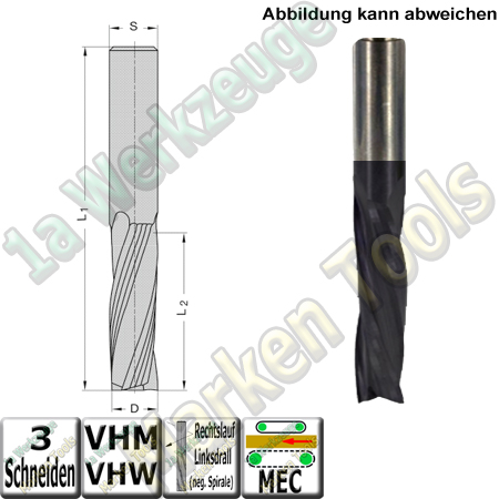 Ø 12mm x42x90mm Z3 Schlichtfräser Spiralnutfräser VHW VHM S=12 RL Beschichtet-