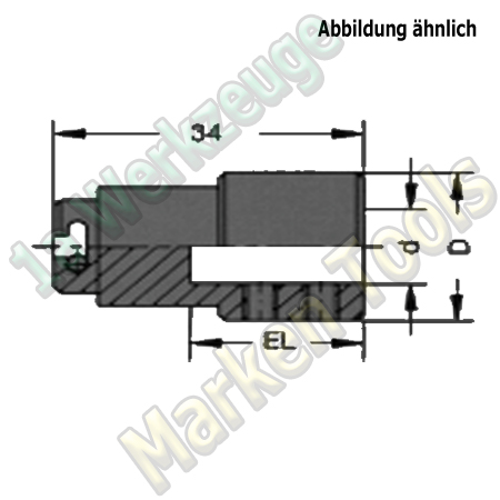 Schnellwechsel Bohrfutter zylindrische Ausführung EL=22,5mm-