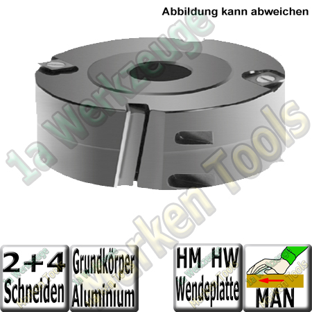 Flury Wendeplatten-Falzmesserkopf ziehender Schnitt Ø125mm x50x30mm Z2+V4 Alu