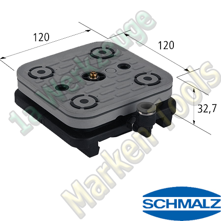 CNC Schmalz Vakuum-Sauger VCBL-S1 120x120x32,7 mit Schlauchanschluß