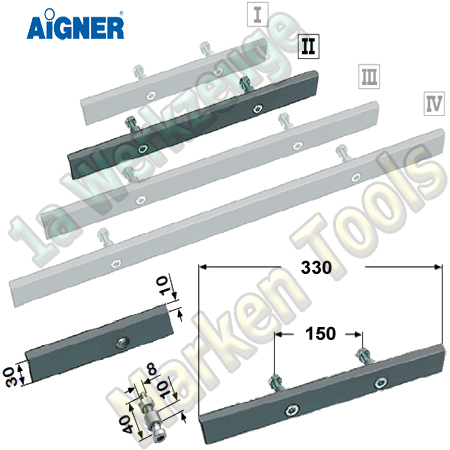 Aigner Befestigungsschiene Gr.2 330x30x10mm gerade-