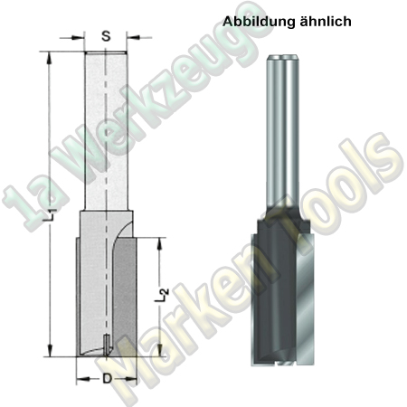 HW HM Oberfräser Ø 8mm x20x48mm Z2  Schaft 8mm-