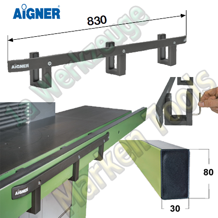 Aigner Befestigungsschiene für Tischfräse mit ausziehbarer Auflage Gr.1 830x80x30