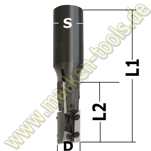 Ø 20x53x125mm Wendeplatten-Schaftfräser Z2+2  S=25x55-
