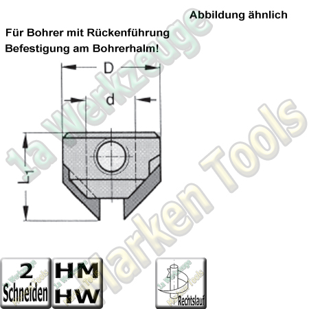 HW Aufstecksenker Z2, 90°, 6mm, D=15,5mm, Rechts-