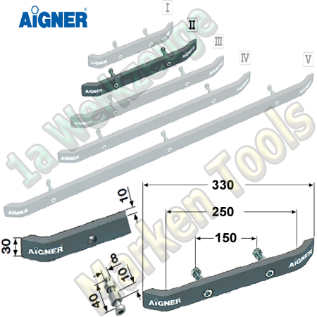 Aigner Befestigungsschiene Gr.2 330x30x10mm abgewinkelt-