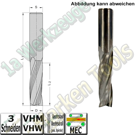 Ø 10mm x42x100mm Z3 Schlichtfräser Spiralnutfräser VHW VHM S=10 RR