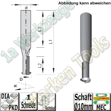 Profil-Nut-Schaftfräser DP - für Lamello Clamex P® Ø10x20x70mm, S=12mm