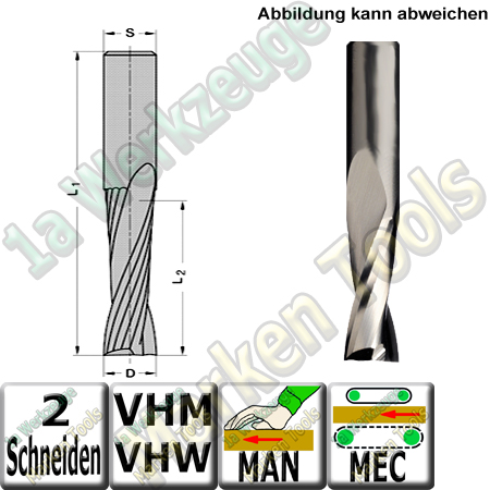 Ø 12mm x42x90mm Z2 CNC Schlichtfräser Spiralnutfräser VHW VHM S=12 RR