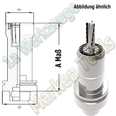 HSK63 E Spannzangenfutter A=70mm D=48mm Zeta Innenmutter Spannzange ER32/470E-