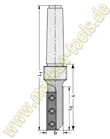 Ø18x55x153mm Wendeplatten-Schaftfräser Z2 HM S=MK2