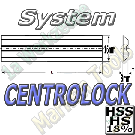 Centrolock Hobelmesser 210x16x3.0mm HSS18 HS18 (2Stck.)-