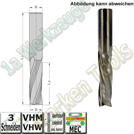 Ø 12mm x42x90mm Z3 Schlichtfräser Spiralnutfräser VHW VHM S=12 RL