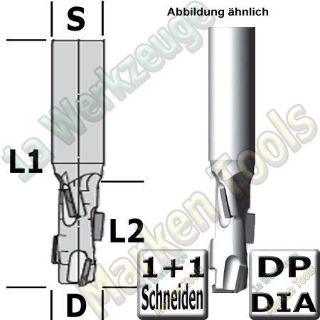 DP Dia Schaftfräser  18mm x35x102mm Z1+1 Ecoline 3502 Schaft 25mm L