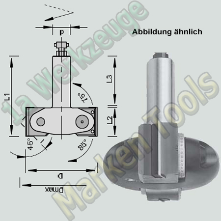 Ø 110x50mm Wendeplatten Schwenkmesserkopf S=25x55m.E.M8  L.