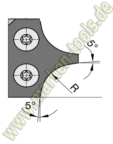 Abrundmesser 30 x 25 x 2 mm, R = 12 mm für Gr.2 T2, VE=2 Stück