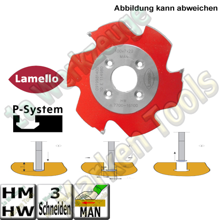 HM HW Lamello Clamex P-System Nutfräser Ø100.4 x7x22mm Z=3 für Zeta