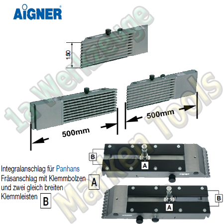 Aigner Integralanschlag Panhans Fräsanschlag Typ 204, 500mm 500mm x 150mm-