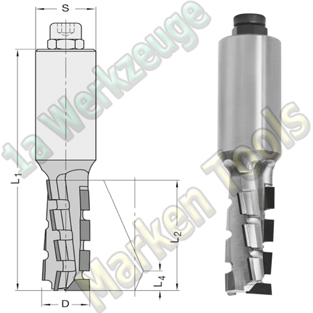 DP Dia-Fräser 20mm x49/54x120mm JSO Schaftfräser Z2 DIANORMDUO-1 S=25x55 L.-