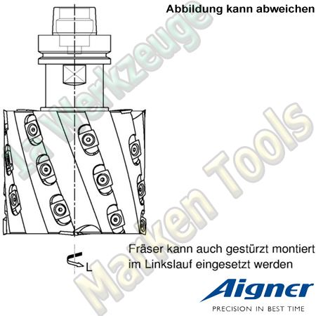 Wendeplatten-Falzfräser Aigner "Softcut" ohne Fräsdorn 125x113x30H7, Z2+2, V2+2