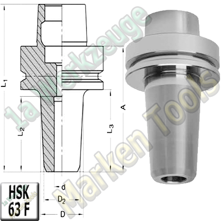 HSK 63F CNC Schrumpffutter Ø16 A=105-