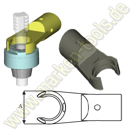 Drehmomentadapter ET32 Zeta für Spannmutter Typ Zeta für ER32 Spannzangen