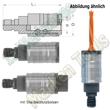 Schnellspann Bohrfutter für Schaft Ø10mm Bohrer L. M10 P11mm